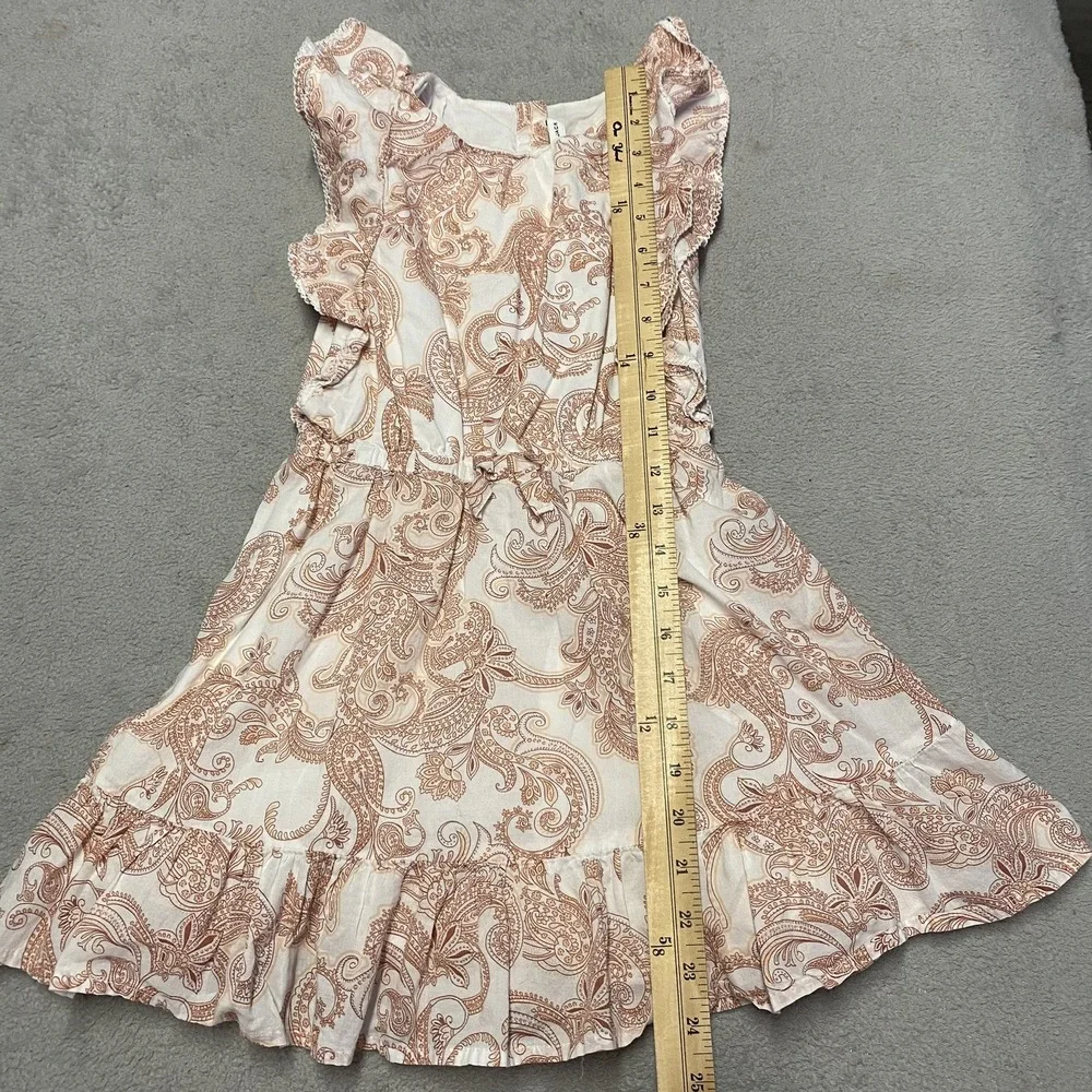 Janie‎ And Jack Dress 6 Paisley Floral Sundress Ruffle Sleeve Bow Tier Lined